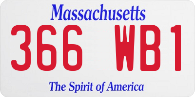 MA license plate 366WB1