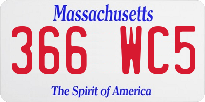 MA license plate 366WC5