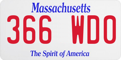 MA license plate 366WD0