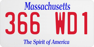 MA license plate 366WD1