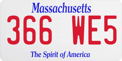 MA license plate 366WE5