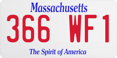 MA license plate 366WF1