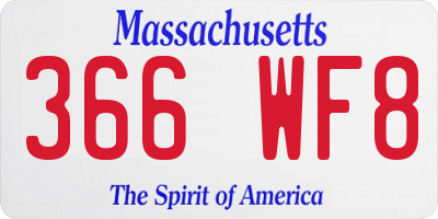 MA license plate 366WF8