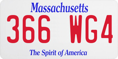MA license plate 366WG4