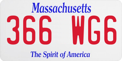 MA license plate 366WG6