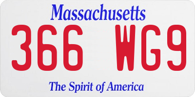 MA license plate 366WG9