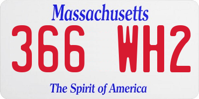 MA license plate 366WH2