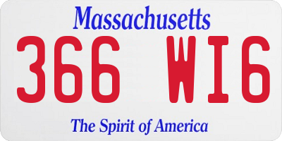 MA license plate 366WI6
