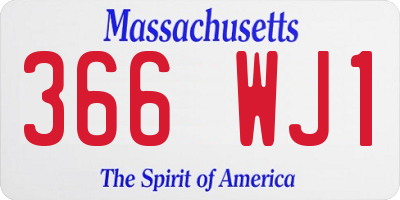 MA license plate 366WJ1