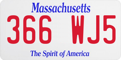 MA license plate 366WJ5