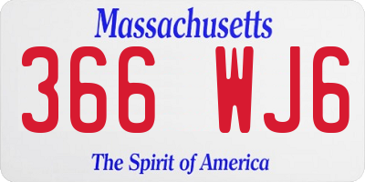 MA license plate 366WJ6