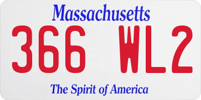 MA license plate 366WL2