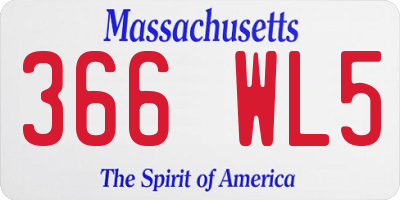 MA license plate 366WL5