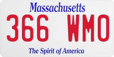 MA license plate 366WM0