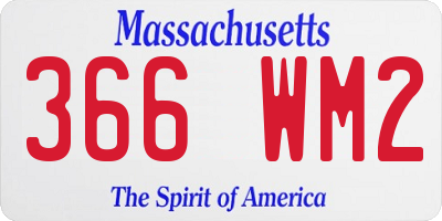 MA license plate 366WM2