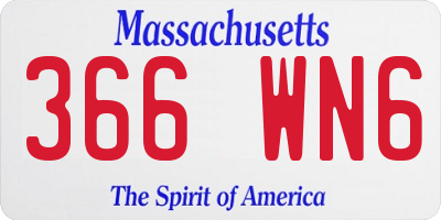 MA license plate 366WN6