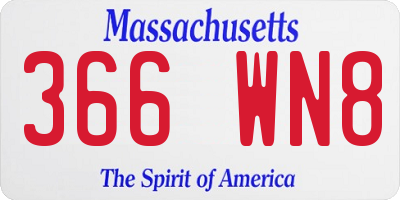 MA license plate 366WN8