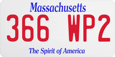 MA license plate 366WP2