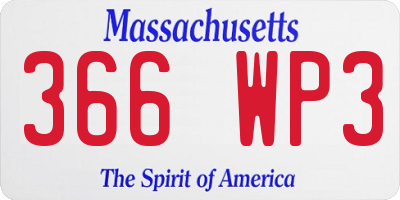 MA license plate 366WP3