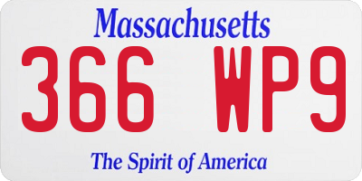 MA license plate 366WP9