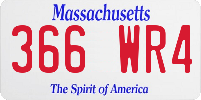 MA license plate 366WR4