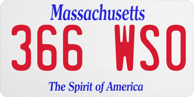 MA license plate 366WS0