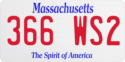 MA license plate 366WS2