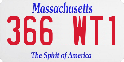 MA license plate 366WT1
