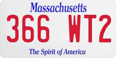 MA license plate 366WT2