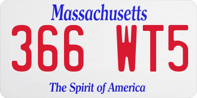 MA license plate 366WT5