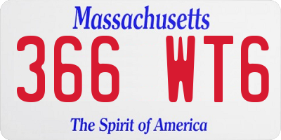MA license plate 366WT6