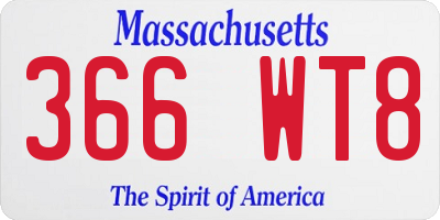 MA license plate 366WT8