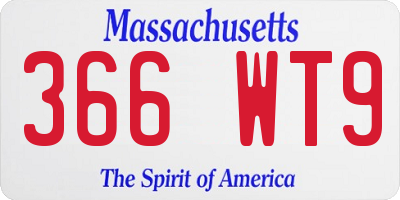 MA license plate 366WT9
