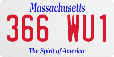 MA license plate 366WU1