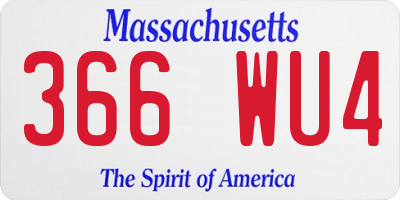MA license plate 366WU4