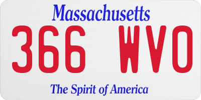 MA license plate 366WV0