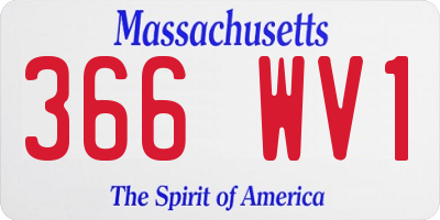 MA license plate 366WV1