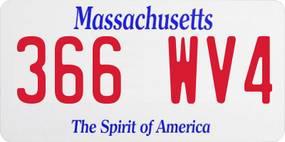 MA license plate 366WV4