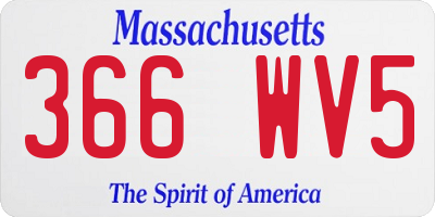 MA license plate 366WV5