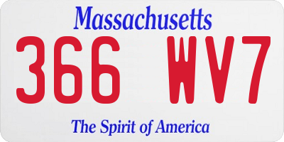 MA license plate 366WV7