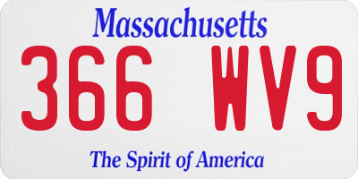 MA license plate 366WV9