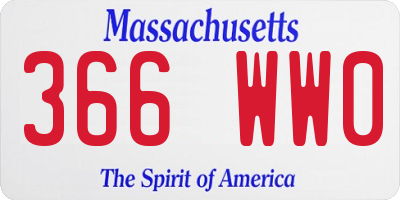 MA license plate 366WW0