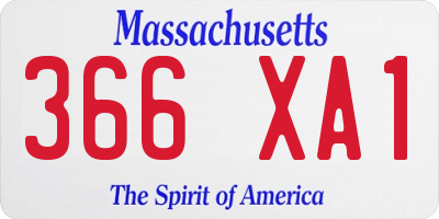 MA license plate 366XA1