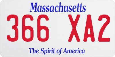 MA license plate 366XA2