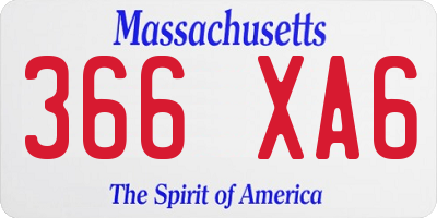 MA license plate 366XA6