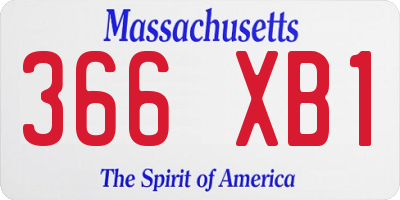 MA license plate 366XB1