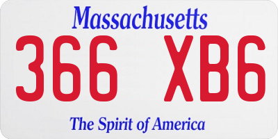 MA license plate 366XB6