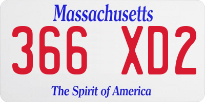 MA license plate 366XD2