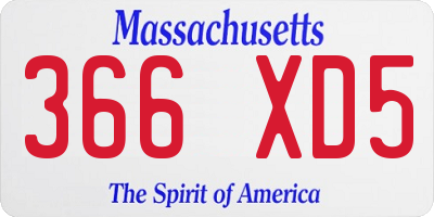 MA license plate 366XD5