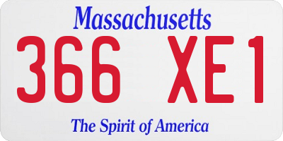MA license plate 366XE1